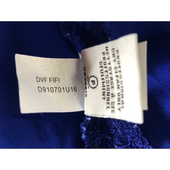 Diane Von Furstenberg DVF Womens Fifi Royal Blue Short Floral Lace Dress 6 M NWT - Picture 11 of 14